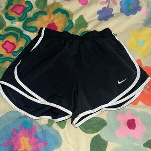 Nike Women's Black and White Athletic Shorts